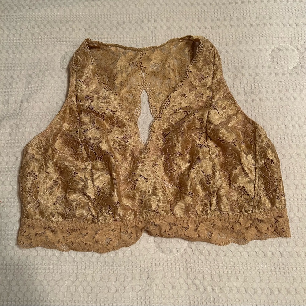 Soma Lace‎ Camisole/Bralette in Beige Gold tone NWT XL